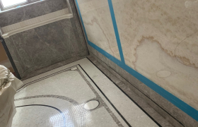 Chantier saint jean cap ferrat ponçage salle de bain 